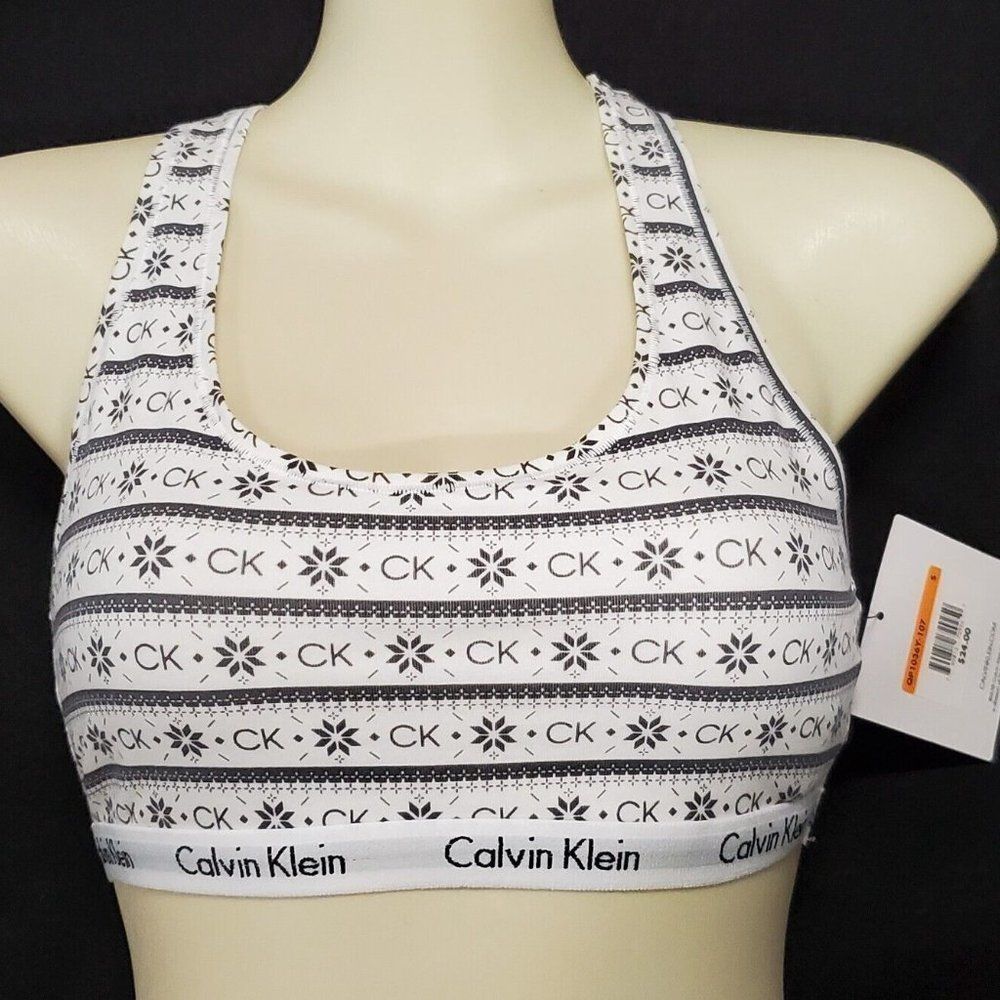 Calvin Klein Cotton Unlined Bralette - Size Small  -  NWT